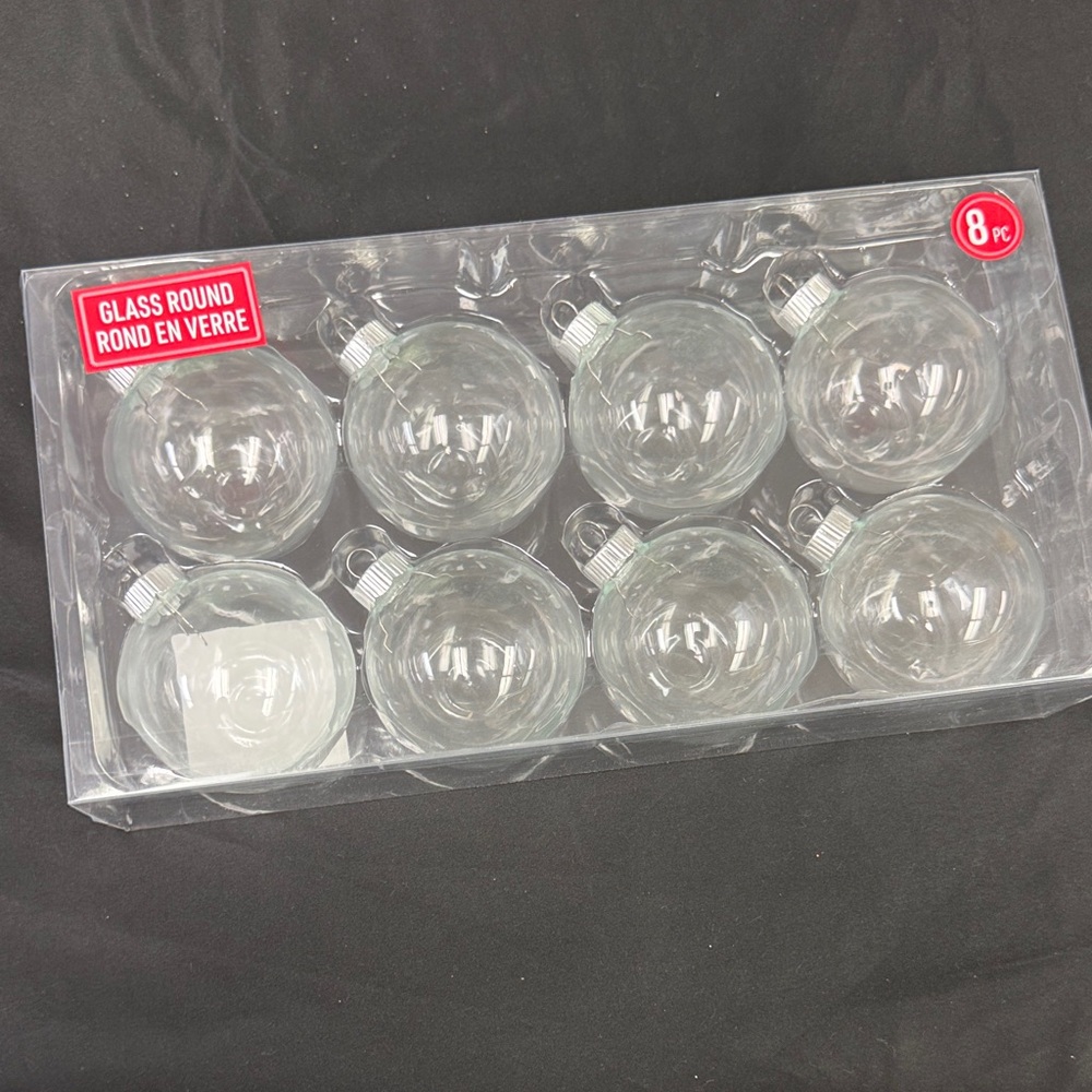 Make Market Clear Glass Round Ornaments - 8 Pack DIY glass ornaments